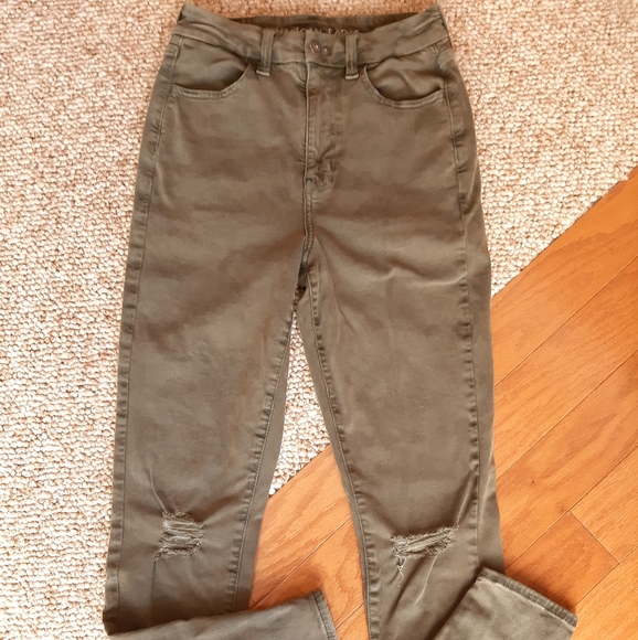 American Eagle Distressed Curvy Super Hi Rise Jegging Jeans size 4 - Picture 7 of 16